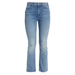 The Hustler High-Rise Ankle Flare Stretch Fray Jeans
